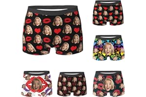 Custom Boxers for Men Couples Personalized Boxer with Face Funny Customize Underwear Valentine's Gifts for Boyfriend