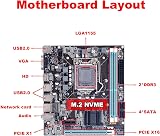 Oikabio H61 Motherboard LGA1155 M.2 NVME DDR3 PCIE 16X SATA Cable Baffle view 8