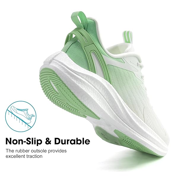 OUTJET WOMEN’S RUNNING SHOES LIGHTWEIGHT CUSHIONED SNEAKERS FOR WALKING, JOGGING, TRAVEL, GYM – BREATHABLE MESH, SOFT SOLE, STYLISH FIT GREEN