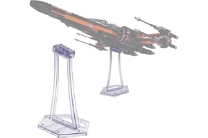 BrickVisions Display Stand for LEGO 75393 9493 75273 75301 75102 75218 X-wing Starfighter, 75347 TIE Bomber, 75316 Mandalorian Starfighter Kit, Angle Display, Plastic Transparent Display Stand only.