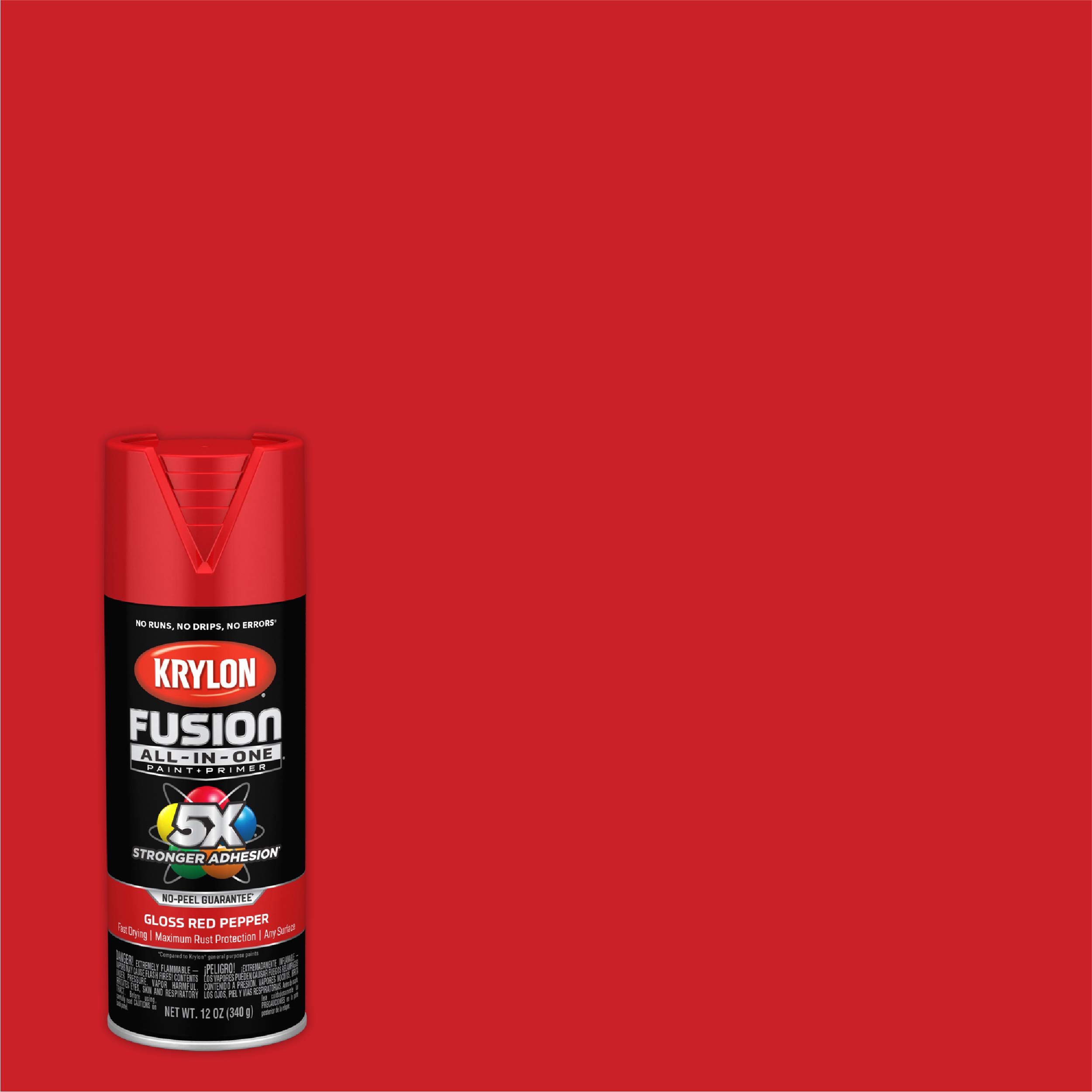 Krylon Fusion All-In-One Adhesive Spray Paint for Indoor/Outdoor Use, 12 oz, Red Pepper