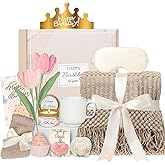CuriBox Birthday Gifts for Women - 13PCS Unique Happy Birthday Gifts Basket for Mom Her Best Friend Sister Wife Girlfriend Coworker - Relaxing Spa Self Care Package Valentines Day Gifts Set (Vanilla)