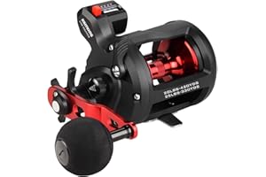 KastKing ReKon Round Baitcasting Fishing Reel, Saltwater Inshore Surf Trolling Reel, Up to 30LBS Powerful Max Drag, Conventional Reel for Catfish, Musky, Bass, Durable Graphite Frame for Saltwater