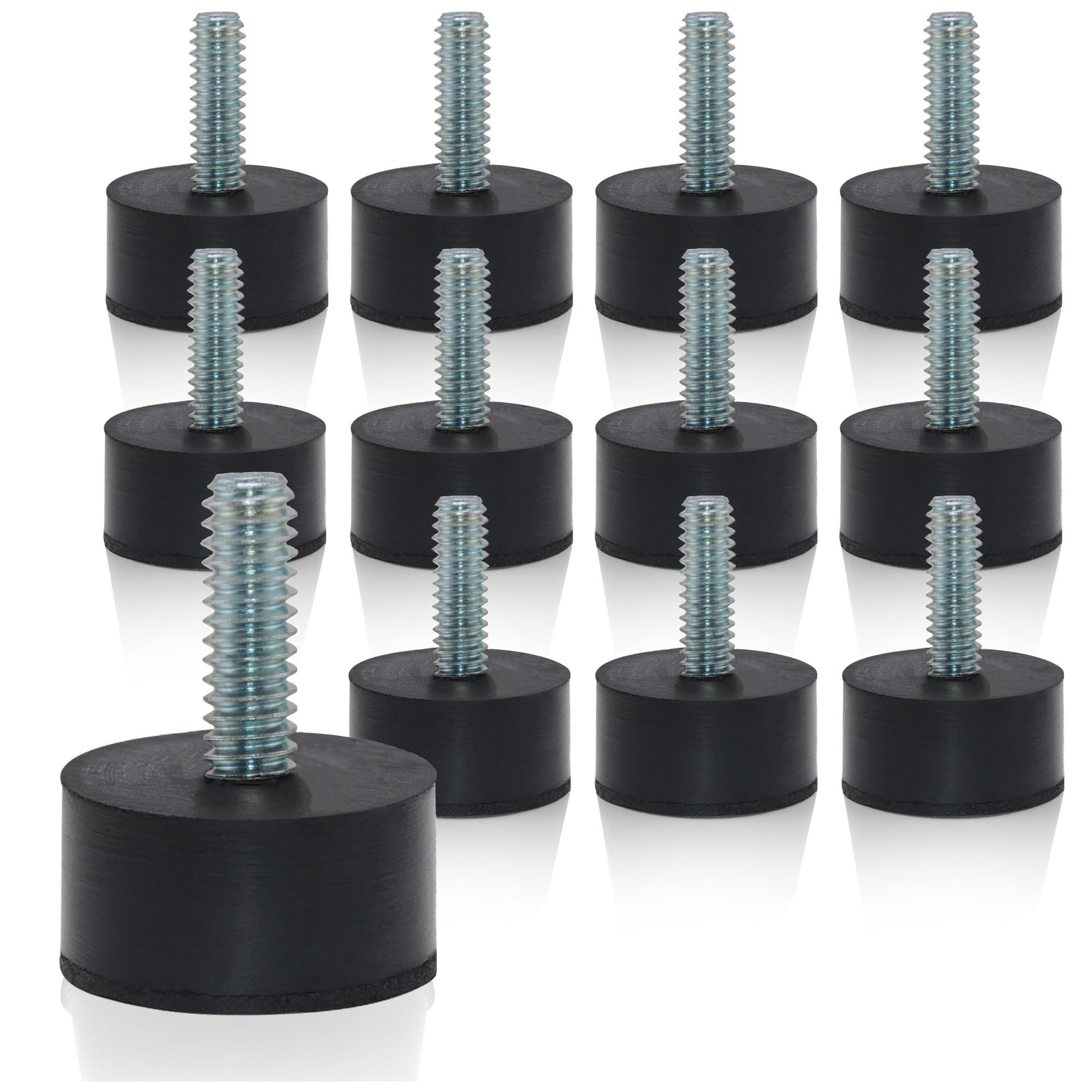 Photo 1 of NEWBYTEK 1/4-20 Rubber Adjustable Furniture Leveler?12 Pack Leveling Feet Screws in Threaded, Feet Levelers Screw On Furniture Glide Leveling for Table, Chair, Furniture Legs