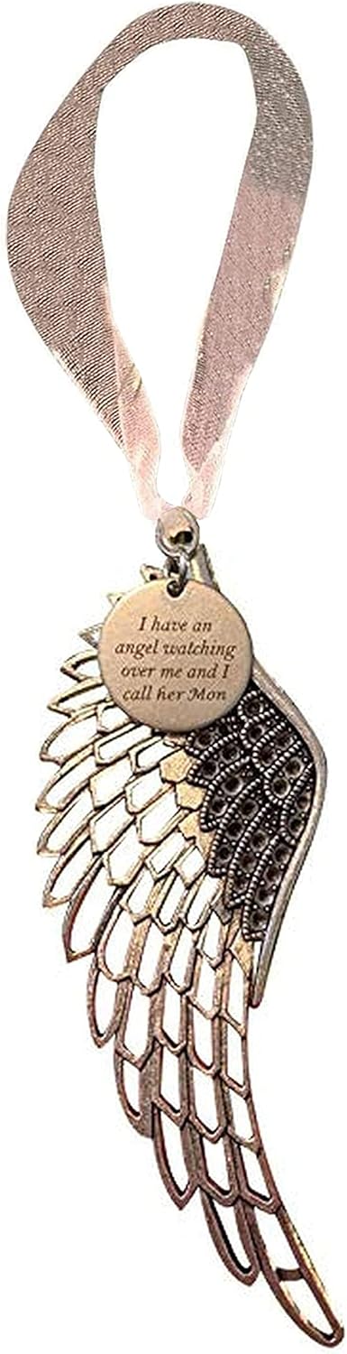 Ornaments - Christmas Ornaments Angel Wings, Memorial Ornaments for Loss of Loved One Personalize, A Piece of My Heart is in Heaven Memorial Ornament Angel (A-mom)