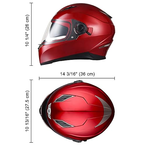 AHR Motorcycle Full Face Helmet Dual Visor Street Bike Lightweight DOT Approved Helmet Snowmobile Touring Sports for Adult Run-F1 (Red, Small) in Dubai - UAE | Whizz Helmets AHR Motorcycle Full Face Helmet Dual Visor Street Bike Lightweight DOT Approved Helmet Snowmobile Touring Sports for Adult Run-F1 (Red, Small) in Dubai - UAE | Whizz Helmets