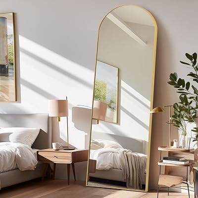 LunaMirror Full Length Arch Gold Frame Floor Mirror 165x60cm