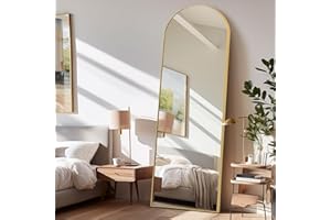 Anpark Gold Arched Mirror Full Length with Stand 18" x 58" Full Body Dressing Mirror for Wall Standing Floor Mirror for Bedroom Wall Mounted Mirror for Living Room Home Decor