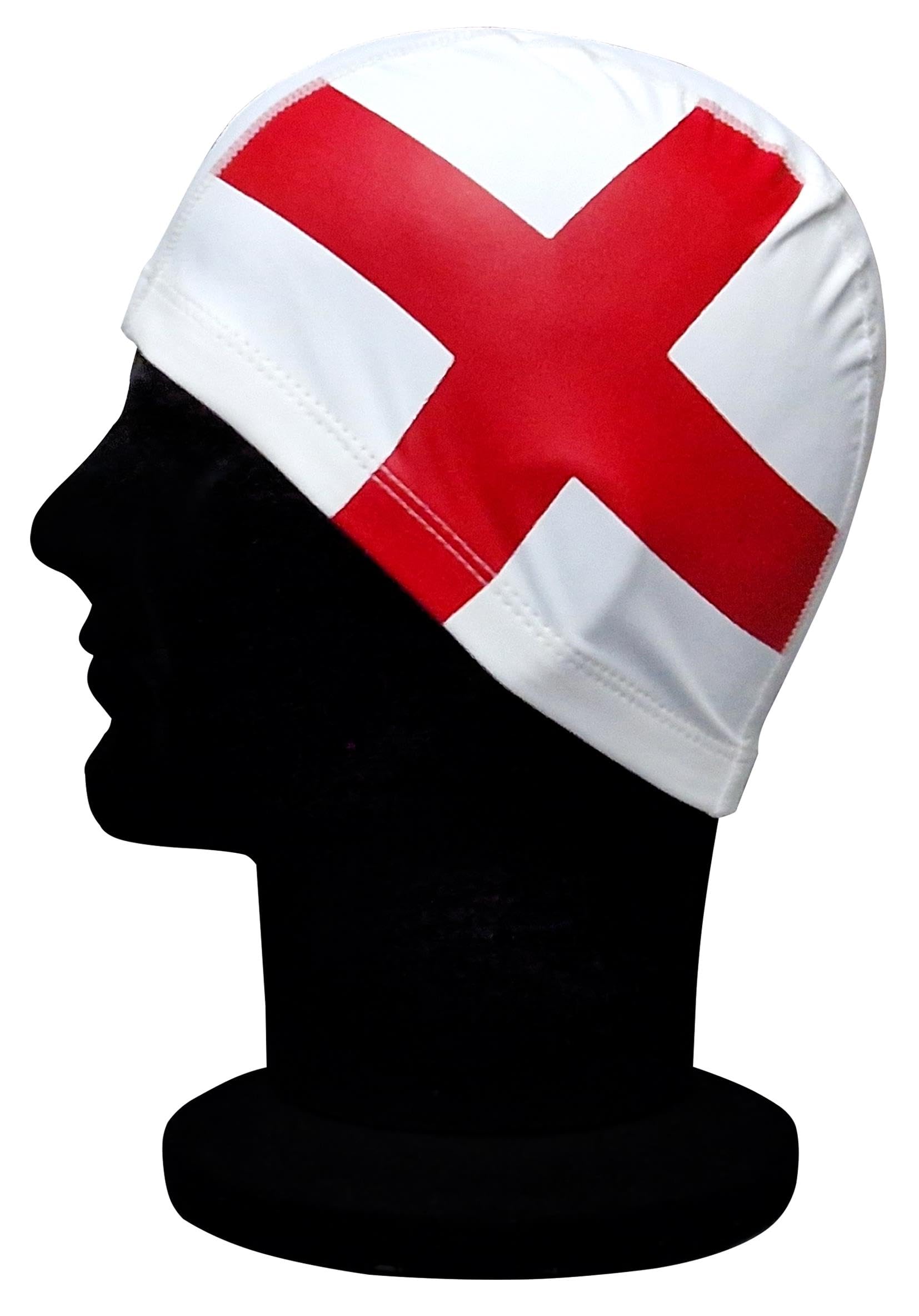 Blue Reef Stretchy Pull On Easy Fit Saltire Union Jack St George Welsh Dragon Pull On Swimming Hat One Size For Ages 8+ Years (St George)