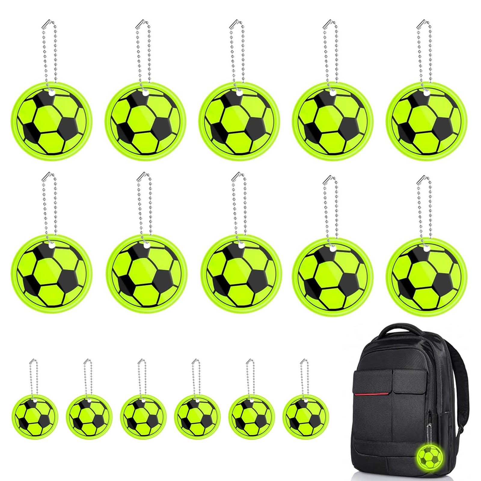 KIPTVO 18PCS Pendant Soccer Keychains, Mini Keychains Ball, ball Football Party Bag Fillers, Gift School Backpacks Souvenir