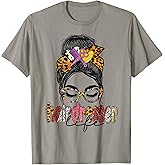 Womens Dy Salon Life Messy Bun Girl Hairstylist Hairdresser T-Shirt