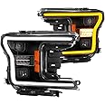 Anzo USA - 18-20 Ford F-150 (w/o Fctry LED) Full LED Proj Headlights w/Light Bar Swtchbk Seq. Black w/Init (111570)