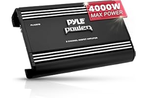 Pyle Car Amplifier, 4000-Watt Full Range Car Audio Amp, 2 Channel, 2 Ohm Stable, Bridgeable, MOSFET Power Supply, Adjustable 