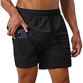 OLEMEK Men's Summer Board Shorts Quick-Drying Shorts with Liner Swim Trunks
