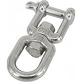 316 Stainless Steel 1/2"(M12) Eye x Jaw Swivel Anchor Swivel Clevis Double Shackle,1PCS