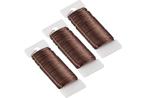 ZEROFY 114 Yards 22 Gauge Metal Floral Flexible Paddle Wire for Christmas Wreath Tree, Floral Flower Arrangements, DIY Crafts (Brown)