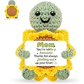 Zetckzilv Handmade Positive Crochet Turtle Sunflower Animals Mothers Day Birthday Gifts for Mom Grandma Mother in Law for Mom from Daughter Son Office Desk Decor