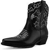 KaroNairy 3 Inch Black Platform Ankle Boots Round Toe Non Slip Work Chelsea Booties for Women