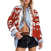 Ziesexy Womens Cardigan Sweaters Button Up Long Sleeve Cardigans Floral Print Cardigan Fall Knit Sweater Tops
