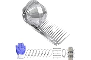 Bird Spikes, 120 Inch Foneso Stainless Steel Raccoons Squirrel Baffle Spikes Deterrent, Avoided Snakes, Cats, Bird Nests on F