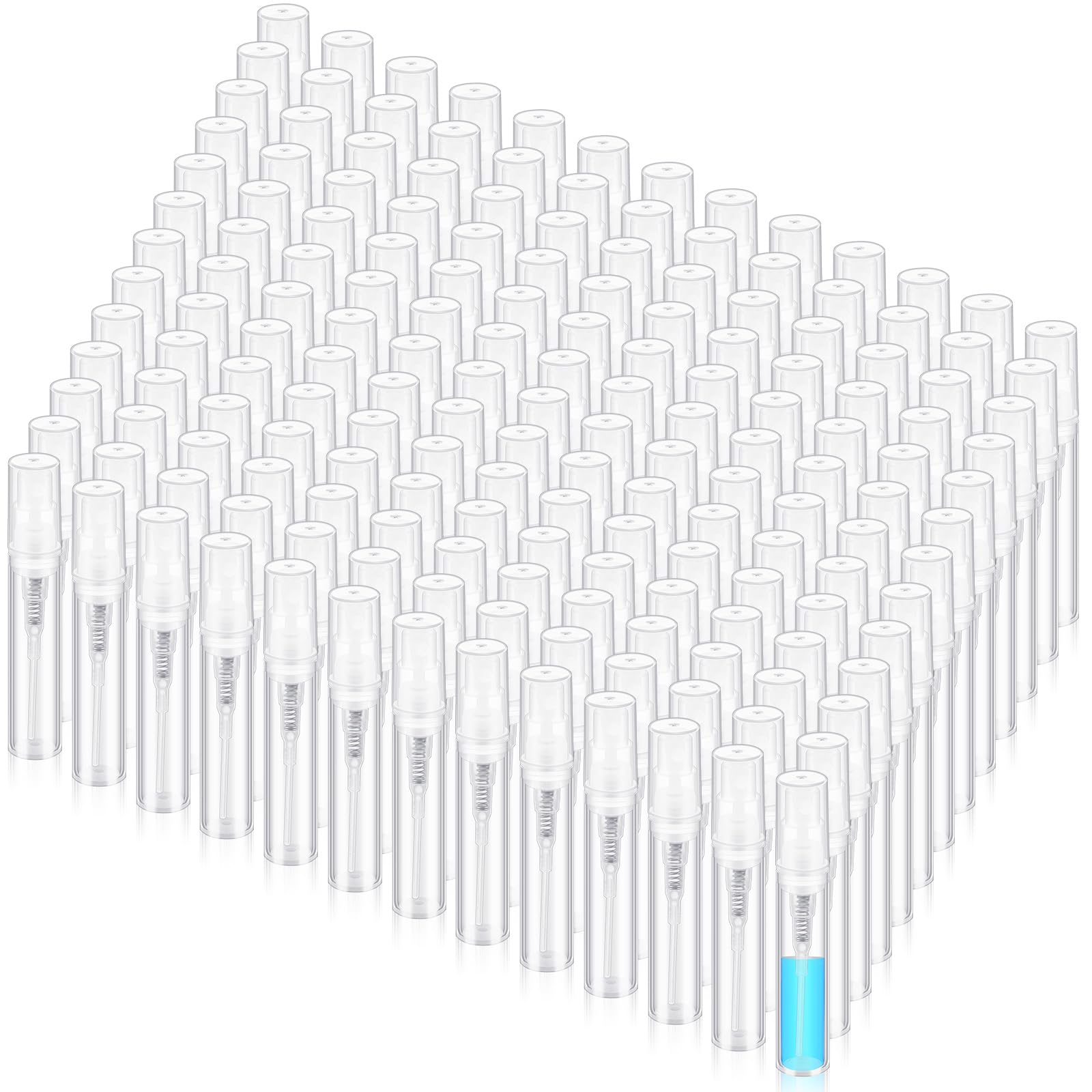 Photo 1 of Zhehao 200 Pcs Mini Spray Bottles 3 ml Clear Plastic Perfume Bottles Refillable Fine Mist Perfume Atomizer Portable Empty Sample Containers for Cleaning, Essential Oils, Travel