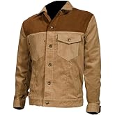 SpazeUp Walking Rick Grimse Jacket Mens - Brown Suede Jacket Men - Sherpa Collar Suede Leather Jackets Men