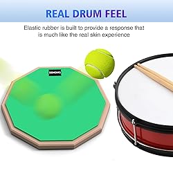 Drum Practice Pad, 12-Inch Silent Drum Pad Set with