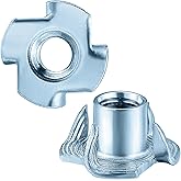 Wensilon 50pcs 5/16-18 T-nut Zinc Four-jaw - for Home, Hotel Outdoor Threaded Insertion