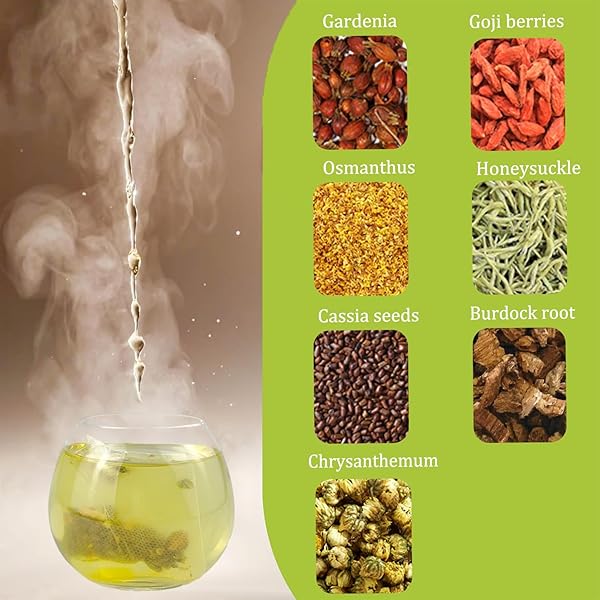 HONEYSUCKLE AND CASSIA SEED TEA,25 TEABAGS,GARDENIA, WOLFBERRY,OSMANTHUS FLOWERS,HONEYSUCKLE,CASSIA SEED,BURDOCK ROOT,COMBINATION HERBAL TEA。(1 PACK/25 BAGS）