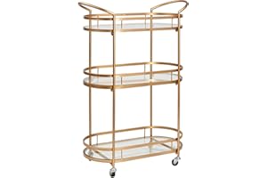 Old Dutch International Westwood Gold Bar/Serving Cart 26¾" x 12½" x 37⅜"