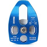 NewDoar CE Certified 30KN Large Rescue Single/Double Pulley with Swing Plate