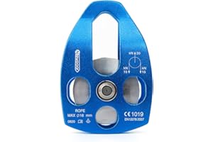 NewDoar 30 KN CE Certified Large Rescue Pulley Single/Double Sheave with Swing Plate