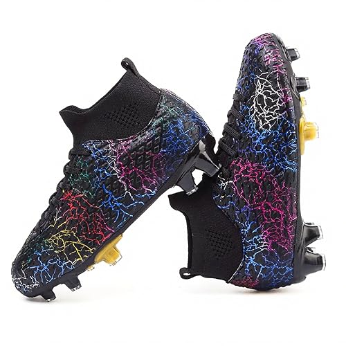 Kids Football Boots Boys Girls Soccer Shoes Guayos de Futbol para Niño High Top Turf Soccer Boots Zapatos de Fútbol para Niños Baseball Cleats Youth Outdoor Football Shoes