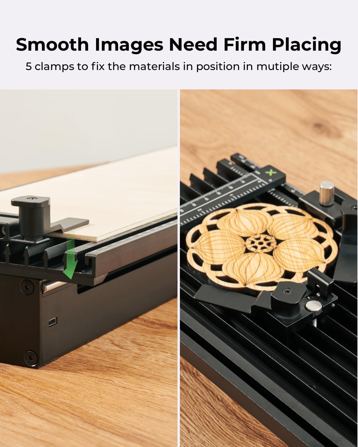 xTool F1 Slide Extension for F1 only, Expand The Laser Engraving Area to 115 * 400mm, Longer Laser Engraving and Cutting for Laser Engraver, 5 Clamps Included for Stability