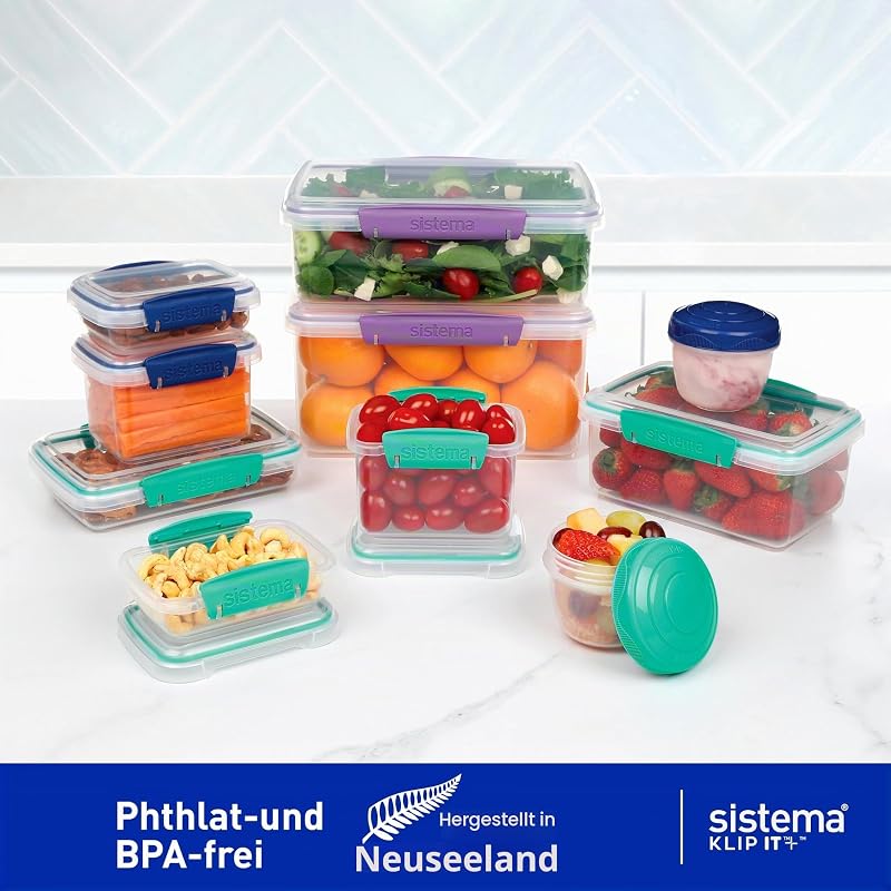 Frischhaltedosen für Lebensmittel | Meal Prep-Behälter mit DeckelnLunchboxenSnackdosen & mehr | Stapelbar & Luftdicht | 20 Stück