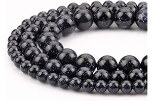 HAAMIIQII 60pcs 6mm Natural Blue Sandstone Beads Round Loose Gemstone Beads for Jewelry Making DIY Bracelet Necklace