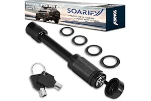 Soarify Trailer Hitch Lock - Fits 2" Receiver Tubes, Class III & IV Hitch Receivers, Anti-Theft Trailer Receiver Lock 5/8" Dia Locking Receiver Pin (3" Effective Length)