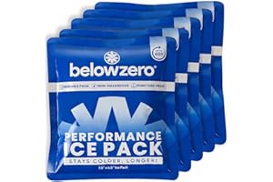 Below Zero Prefilled Reusable Ice Packs for Coolers | Long Lasting Freezer Ice Blocks for Camping, Lunch Bags & More | 48 Hour Cooler Ice Pack Technology