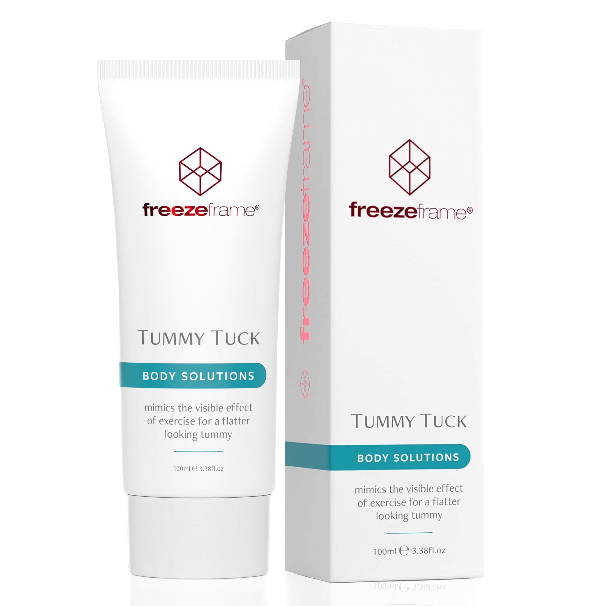 freezeframe - Tummy Tuck, Clinically Proven Skin Tightening Cream for Women, with Powerful Marine Actives, Skin Firming Body Cream, Fragrance Free (100ml)