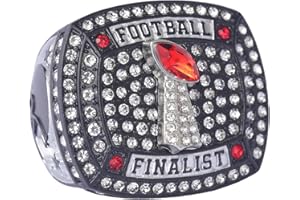 TOPSPORTSJEWELRY 12 pcs Pack FFT02 6 Styles Football Championship Trophy Ring Champion and Finalist Awards Finger Size 9