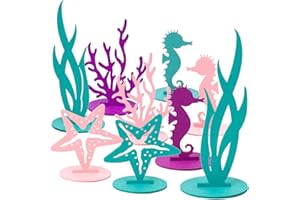 SUNBEAUTY 20Pcs Mermaid Party Decoration DIY Felt Table Centerpiece Under The Sea Baby Shower Little Mermaid Girl Birthday Party Supplies