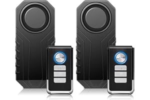 KCMYTONER Bike Alarm with Remote 2Pack, 113dB Wireless Vibration Motion Sensor Motorcycle Alarm with Remote Anti-Theft IP65 Waterproof Vehicle Security Alarm System