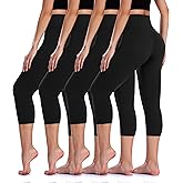 4 Pack Leggings for Women Butt Lift High Waisted Tummy Control No See-Through Yoga Pants Workout Running Leggings
