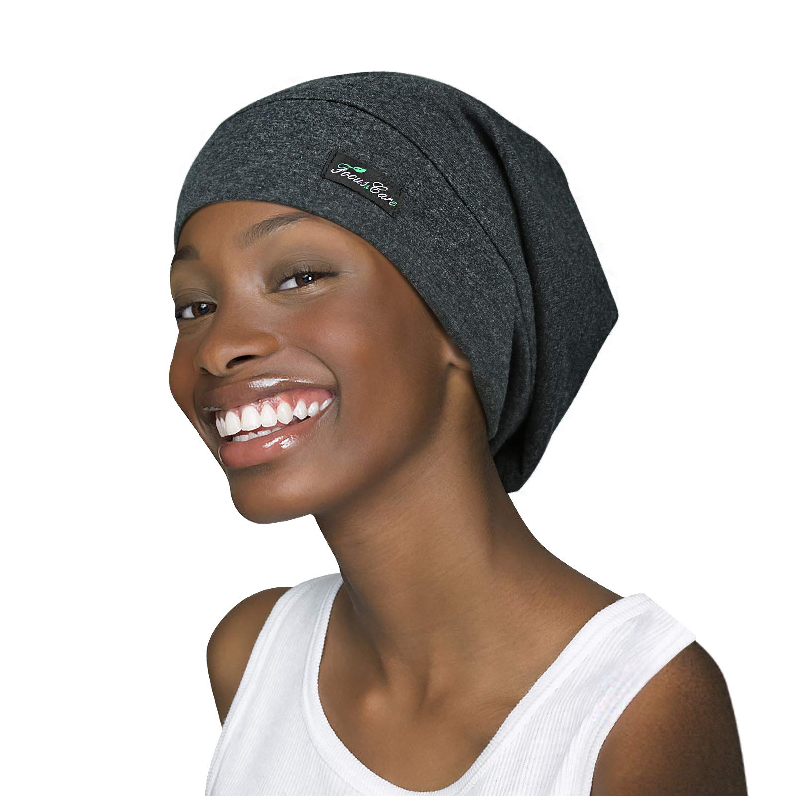 FocusCare Slap Cap,Satin Lined Sleeping Night Adjustable Size Gym Accessory Dark Heather Grey — image 1