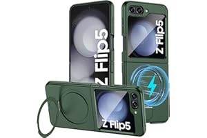 Vizvera for Samsung Galaxy Z Flip 5 Case with Screen Protection & Magnetic Power & Kickstand, Flip z 5 Case Anti-Scratch Shockproof Phone Case for Galaxy Z Flip 5 (2023)-Magnet Green
