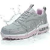 LANSNBO Waterproof Steel Toe Shoes for Women Non Slip Puncture Proof Safety Work Sneakers Comfortable Lightweight Fashion Footwear for Industrial Construction and Food Service