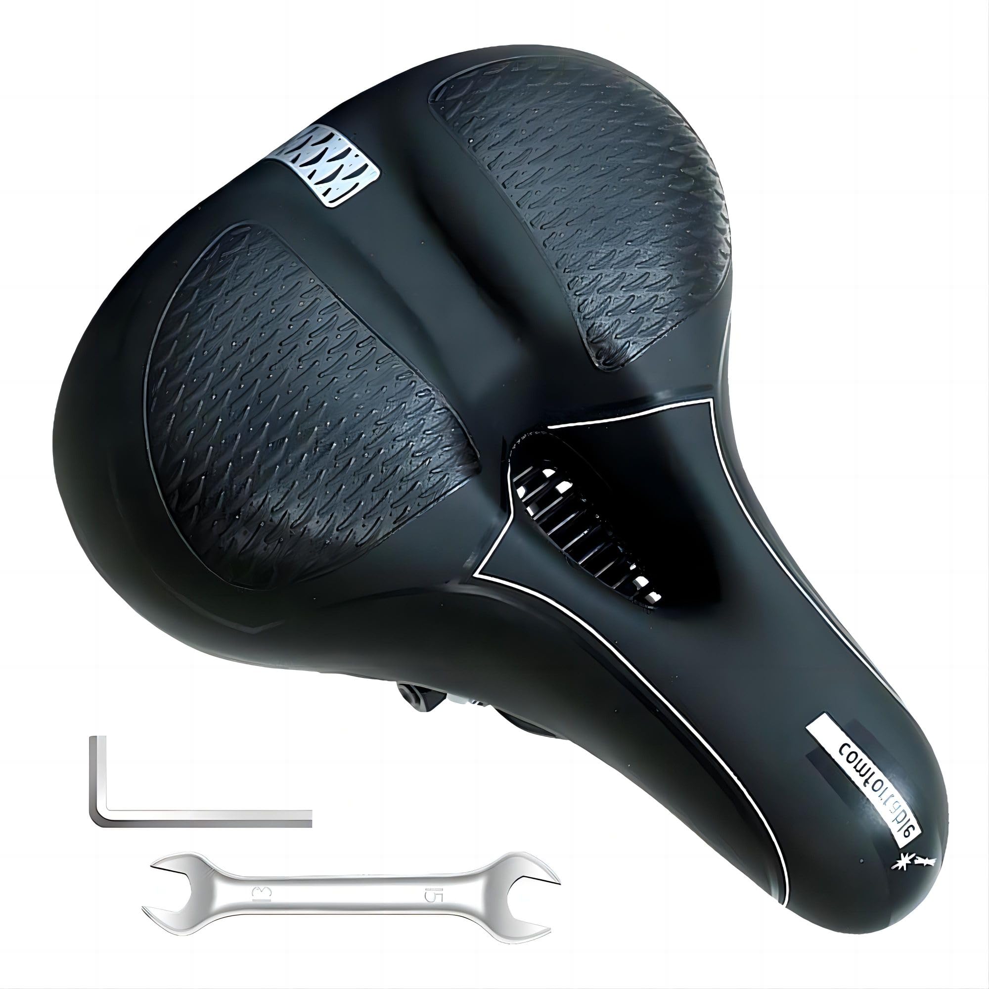 Comfortable Bicycle Saddle with Double Spring Shock Absorber Ball, Gel Bicycle Seat Ergonomic for Men, Fits Mountain Bikes/MTB/Folding Bikes, Includes Tools