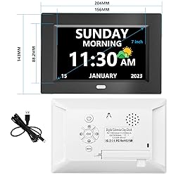 MRCHYDZ 7 Inch Clock with Day and Date for Elderly