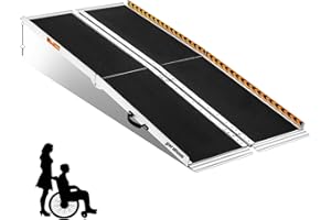 5FT Ramp for Wheelchair for Home Steps, gardhom 800Lbs Load Capacity Anti-Slip Aluminum Portable Folding Handicap Ramp for Home Entrance Threshold Doorways Stairs Curbs Scooter