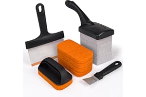 SHINESTAR Griddle Cleaning Kit for Blackstone, 12-Piece Flat Top Grill Cleaning Kit, Equipped with Scouring Pads, Cleaning Brick and Scraper, Deep Cleaning & Stain Removal